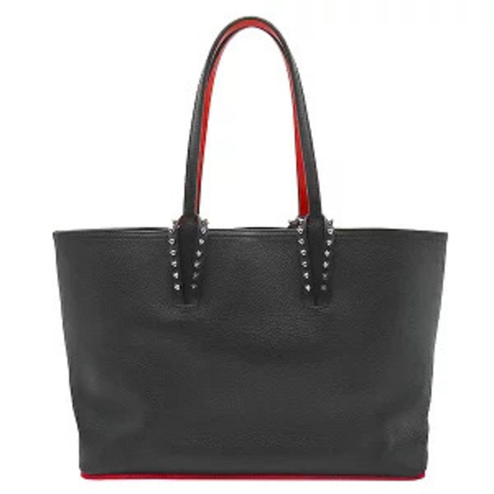 Christian Louboutin Cabata Tote Bag Calfskin Black Red Studs
